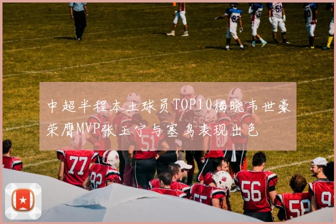 中超半程本土球员TOP10揭晓韦世豪荣膺MVP张玉宁与塞鸟表现出色